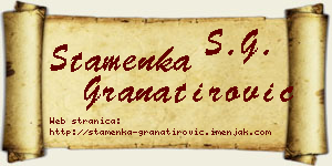 Stamenka Granatirović vizit kartica